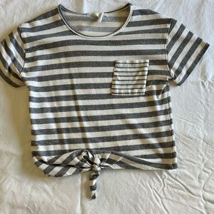 Copped gray and white stripes